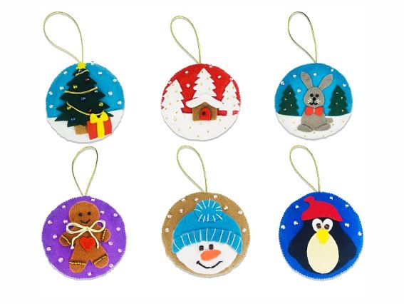 Набір для шиття новорічних ялинкових іграшок із фетру, ВДВ ФН-107