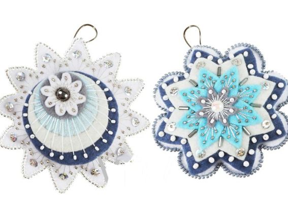 Набор для шитья новогодних елочных игрушек из фетра, Подарочный набор ВДВ ФН-112 