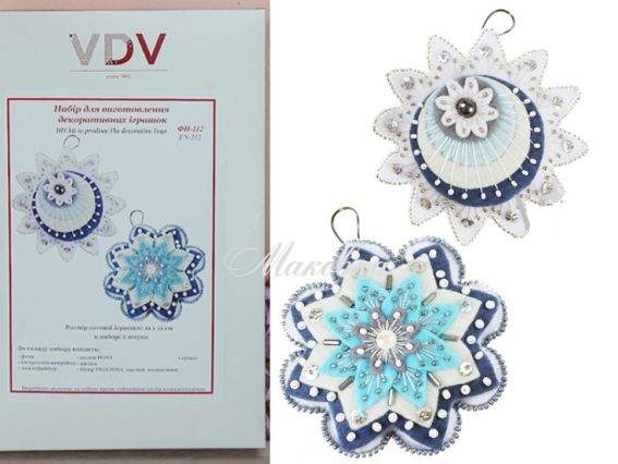 Набор для шитья декоративных новогодних игрушек ФН-112, 2 шт  из фетра, ВДВ