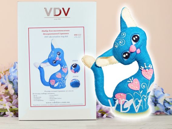 Фетровая игрушка Кошечка ФН-123 ВДВ, набор для шитья из фетра игрушки