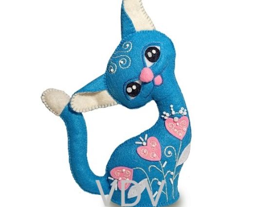 Фетровая игрушка Кошечка ФН-123 ВДВ, набор для шитья из фетра игрушки