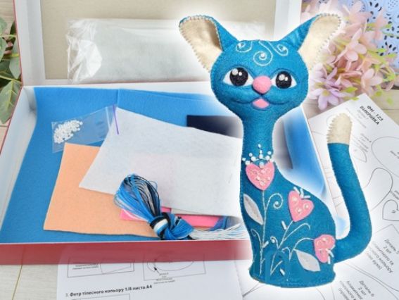 Кот ФН-123 ВДВ, 16х5 см, набор для шитья из фетра