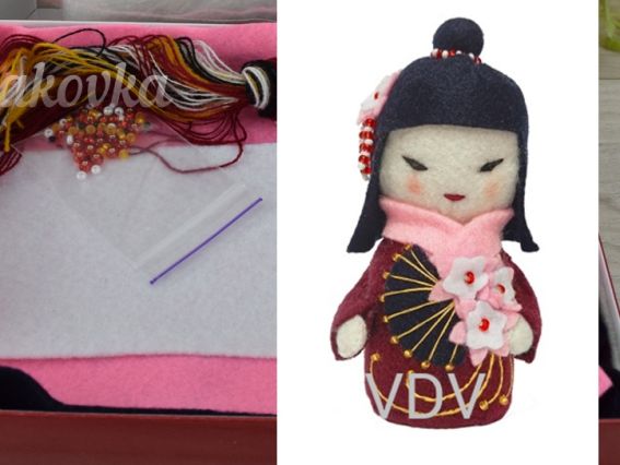 Куколка Кокеши ФН-124  ВДВ, 8*15 см, набор для шитья из фетра
