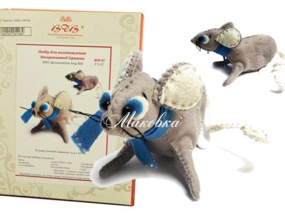 Набор для шитья игрушки Крыска ФН-92, фетр, ВДВ Набор для шитья игрушки Крыска ФН-92, фетр, ВДВ