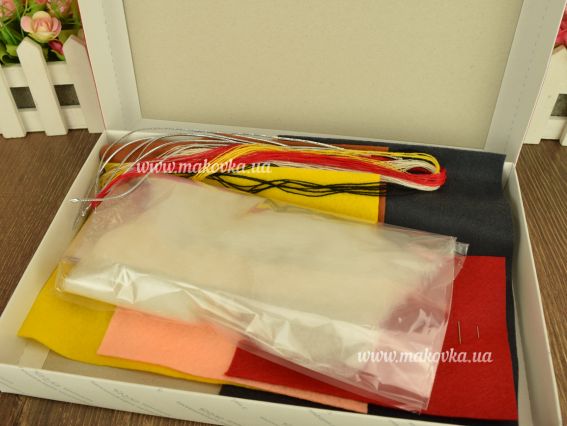 ФН-95 Новорічний набір , ялинкові іграшкі 6 шт набір шиття з фетру, ВДВ (св.Миколай, дзвоник, олень, сова, пінгвін, зірка)