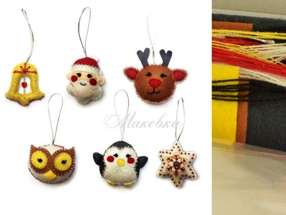 Набір для шиття декоративних новорічних іграшок ФН-95 з фетру, ВДВ Набір для шиття декоративних новорічних іграшок ФН-95 з фетру, ВДВ