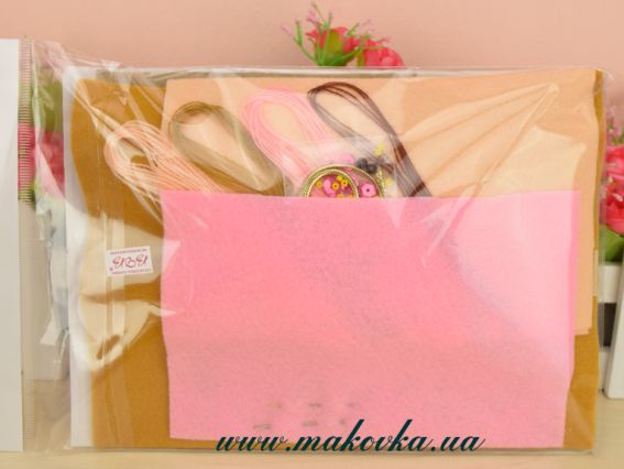 Фетрова іграшка Лялька з кісками, ФН-28 ВДВ, набір для шиття із фетру іграшки