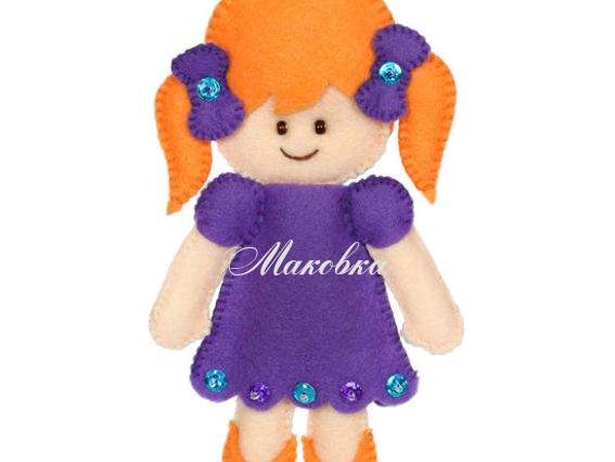 Лялька з хвостиками, ФН-31 ВДВ, 16х5 см, набір для шиття з фетру Лялька з хвостиками, ФН-31 ВДВ, 16х5 см, набір для шиття з фетру