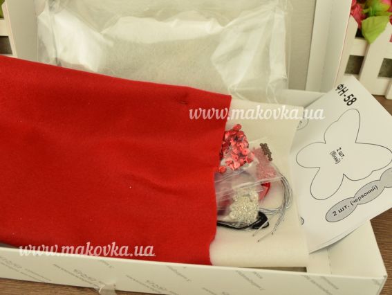 Набор для шитья новогодних елочных игрушек из фетра, ВДВ ФН-58: звезда, гриб, олень, собака, мишка, бабочка