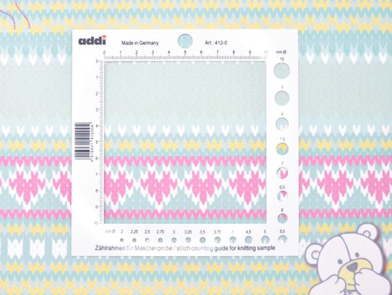 Лінійка для розрахунку петель та вимірювання спиць ADDI 412-0 Лінійка для розрахунку петель та вимірювання спиць ADDI 412-0