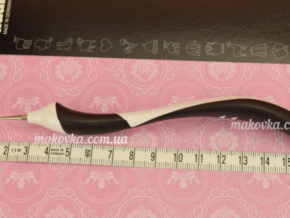  В'язальний гачок з ергономічною чорною ручкою 16 см 0,5 мм ADDI 145-7/0,75-16