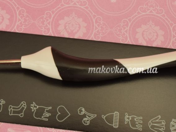  В'язальний гачок з ергономічною чорною ручкою 16 см 0,5 мм ADDI 145-7/0,75-16