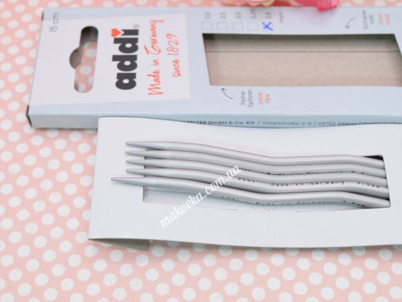 Панчішні в'язальні спиці вигнуті CraSy Snake ADDI 203-2/3.5-15  довжина 15 см, 5шт, №3.5 мм