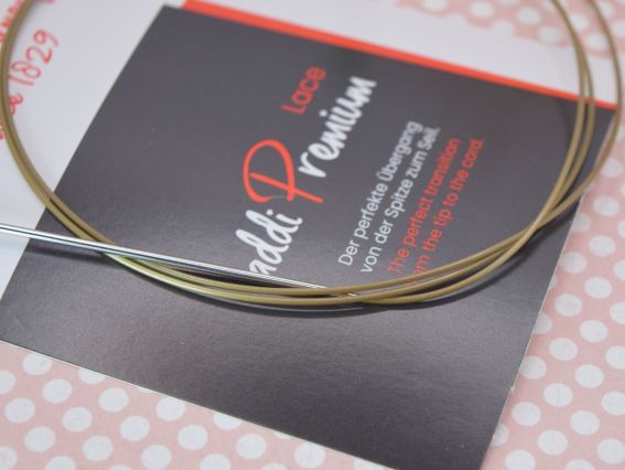 Круговые вязальные спицы Lace ADDI 775-7/1,5-100 серебристые на золотой леске, 120см, №1,5мм