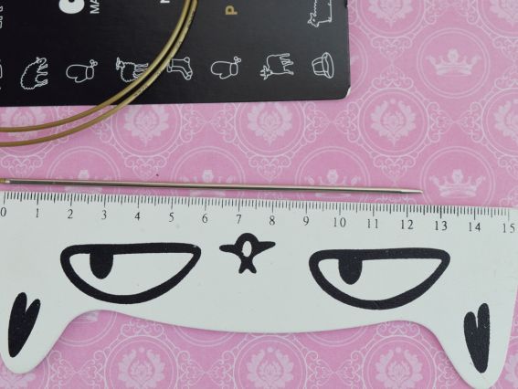 Кругові в'язальні спиці ADDI 105-7/2,25-100 сріблясті на золотій волосіні, 100см, №2,25 мм