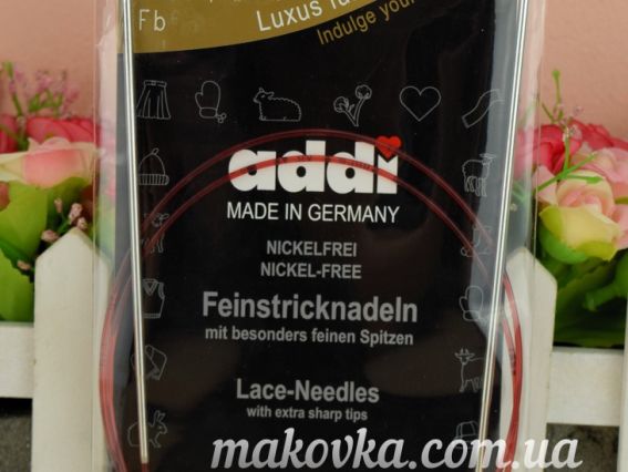 Кругові спиці ADDI 775-7 / 2,5-100 на червоній волосіні, довжина 100 см, №2,5 мм