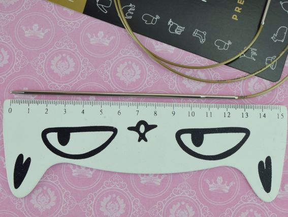 Круговые вязальные спицы ADDI 105-7/2,75-100 серебристые на золотой леске, 100см, №2,75 мм