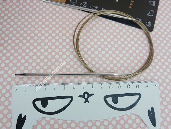 Круговые вязальные спицы ADDI 105-7/3,5-120 серебристые на золотой леске, 120см, №3,5мм