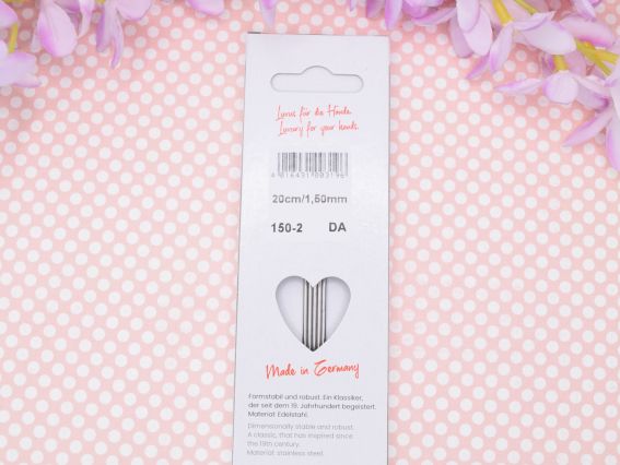 Панчішні в'язальні сталеві спиці ADDI 150-2/1,5-280  довжина 20 см, 5шт, №1,5 мм