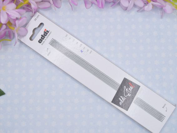 Панчішні в'язальні сталеві спиці ADDI 150-2/2.5-20  довжина 20 см, 5шт, №2,5 мм