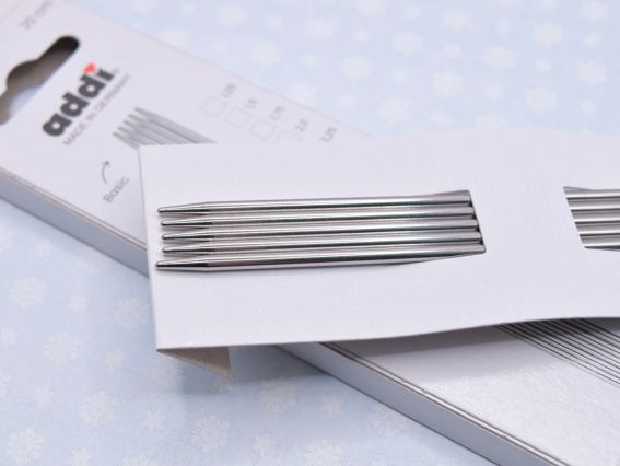 Чулочные вязальные стальные спицы ADDI 150-2/3-20 длина 20 см, 5шт, №3 мм