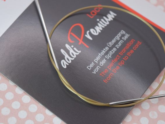 Круговые вязальные спицы Lace ADDI 775-7/1,5-40 на золотой леске, из латуни, длина 40 см, №1,5 мм