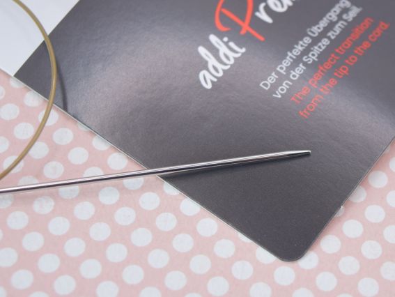 Круговые вязальные спицы Lace ADDI 775-7/1,5-40 на золотой леске, из латуни, длина 40 см, №1,5 мм