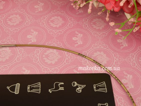 Круговые вязальные спицы ADDI 105-7/2,5-40 серебристые на золотой леске, 40см, №2,5 мм 