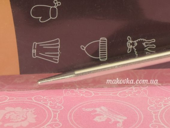 Круговые вязальные спицы ADDI 105-7/3,75-50 серебристые на золотой леске, 50см, №3,75 мм 