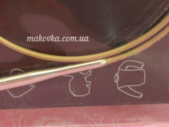 Круговые вязальные спицы ADDI 105-7/3,75-50 серебристые на золотой леске, 50см, №3,75 мм 