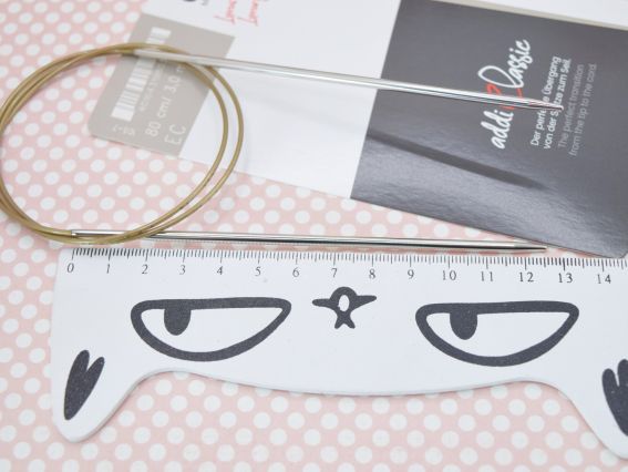 Круговые вязальные спицы ADDI 105-7/3-80 на золотой леске, из латуни, длина 80 см, №3 мм