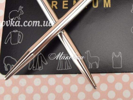 Кругові в'язальні спиці ADDI 105-7/6-80 на золотій волосіні, з латуні, довжина 80 см, №6 мм