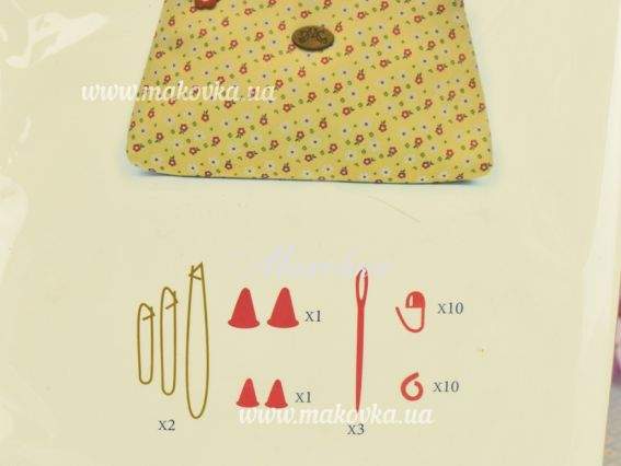 Набір аксесуарів для в'язання DMC U1886 Yellow в жовтій сумочці в квіточку Набір аксесуарів для в'язання DMC U1886 Yellow в жовтій сумочці в квіточку