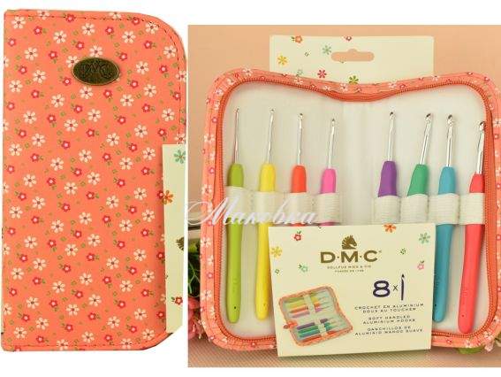 Набор крючков для вязания DMC U1885 ORANGE 8 шт (2,0-6,0 мм), в оранжевом органайзере в цветочек Набор крючков для вязания DMC U1885 ORANGE 8 шт (2,0-6,0 мм), в оранжевом органайзере в цветочек