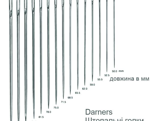 Види та розміри голок для шиття та вишивання