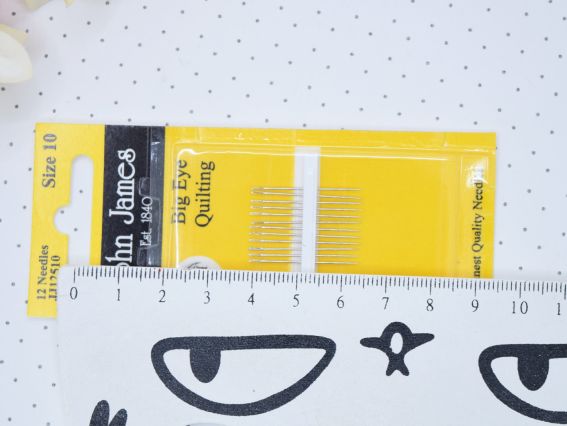 Набір квілтингових голок з великим вушком John James Big Eye Quilting №10 (12 шт.)  JJ12510