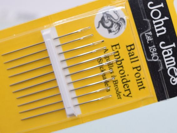 Набір трикотажних голок. Високоякісні ручні голки John James (Англія) для трикотажу та джерсі. Набір асорті №3/7 із заокругленим вістрям Ball Point для дбайливого шиття без пошкодження волокон.