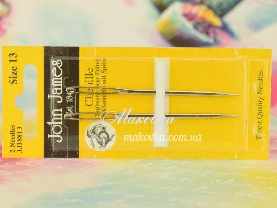 Голки для вишивання стрічками Chenille №13 John James, 4шт, JJ18813 Англія Голки для вишивання стрічками Chenille №13 John James, 4шт, JJ18813 Англія