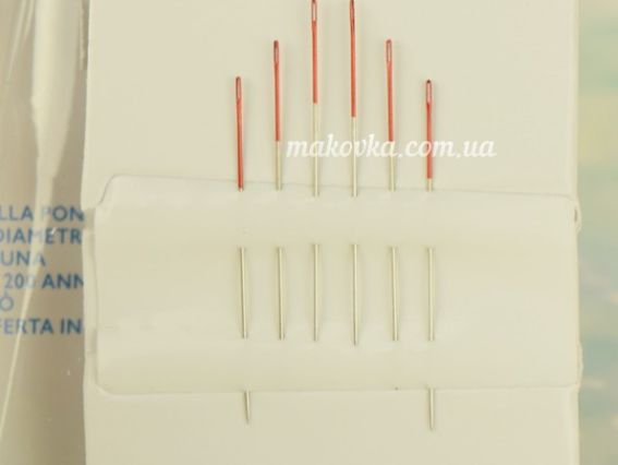 04882 PONY Crewels Голки швейні з кольоровим вушком №12 (6шт) 