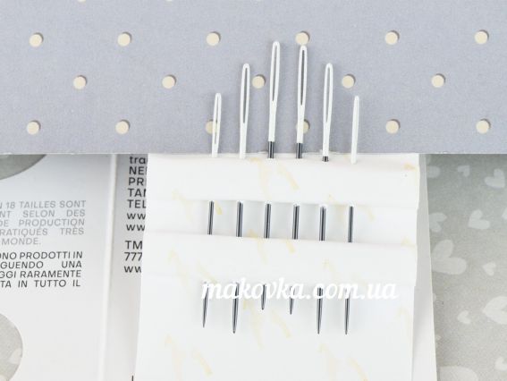 05844 PONY Tapestry чорні з білим вічком Голки гобеленові вишивальні №24/26 (6шт) 