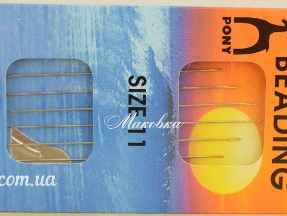 Бісерні голки №11 з нітковдевателем PONY 07856