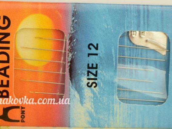 Бісерні голки №12 з нитковтягувачем PONY 07857