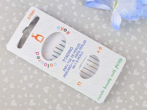 Бісерні голки з кольоровими вушками №11 PONY 07881