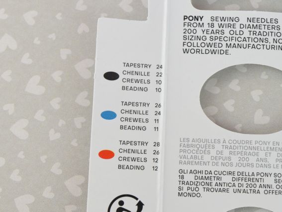 07881 PONY Голки бісерні з кольоровим вушком 6шт №11