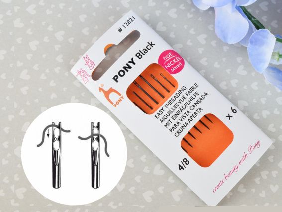 Голки для слабозорих чорні PONY 4/8 12821 