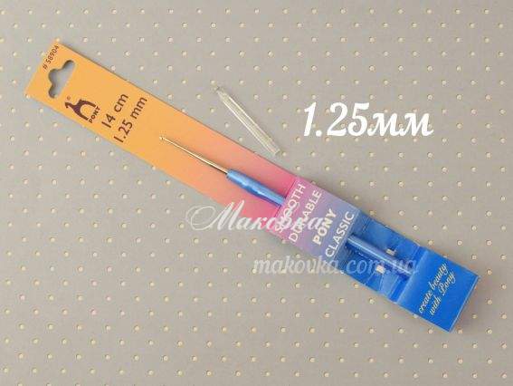 Гачок PONY 58904, №1,25 мм, з пластиковою ручкою Гачок PONY 58904, №1,25 мм, з пластиковою ручкою