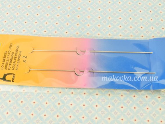 08201 PONY Голка Лялькова для ручного шиття 1/8 набір 2шт довжина 13см