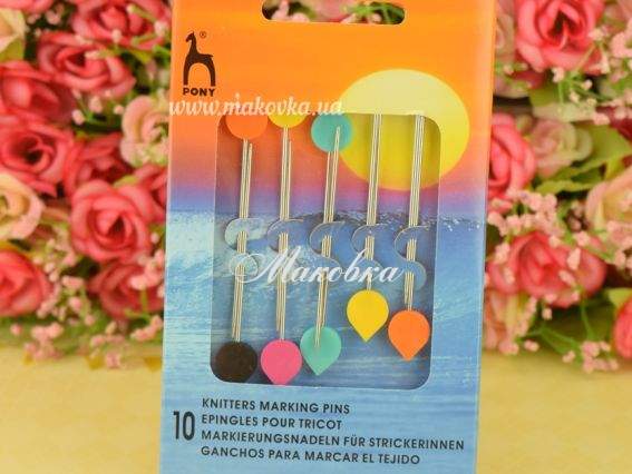 Булавки для вязания острые большие, Капельки, 10 шт 60640 PONY Булавки для вязания острые большие, Капельки, 10 шт 60640 PONY