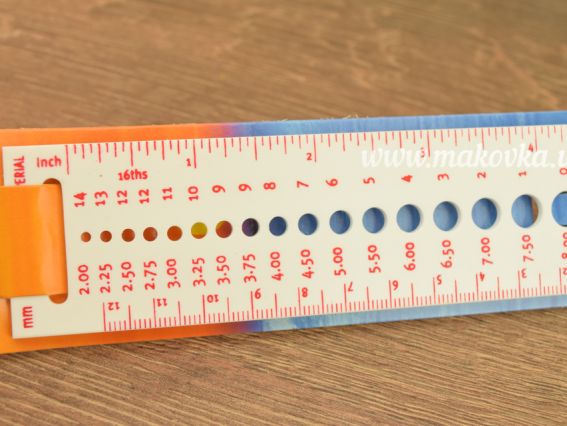 Линейка для спиц PONY 60644, для спиц 2-10 мм