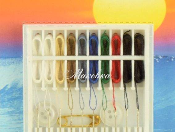 Дорожный набор 10 игл с нитками разных цветов 70501 PONY Дорожный набор 10 игл с нитками разных цветов 70501 PONY